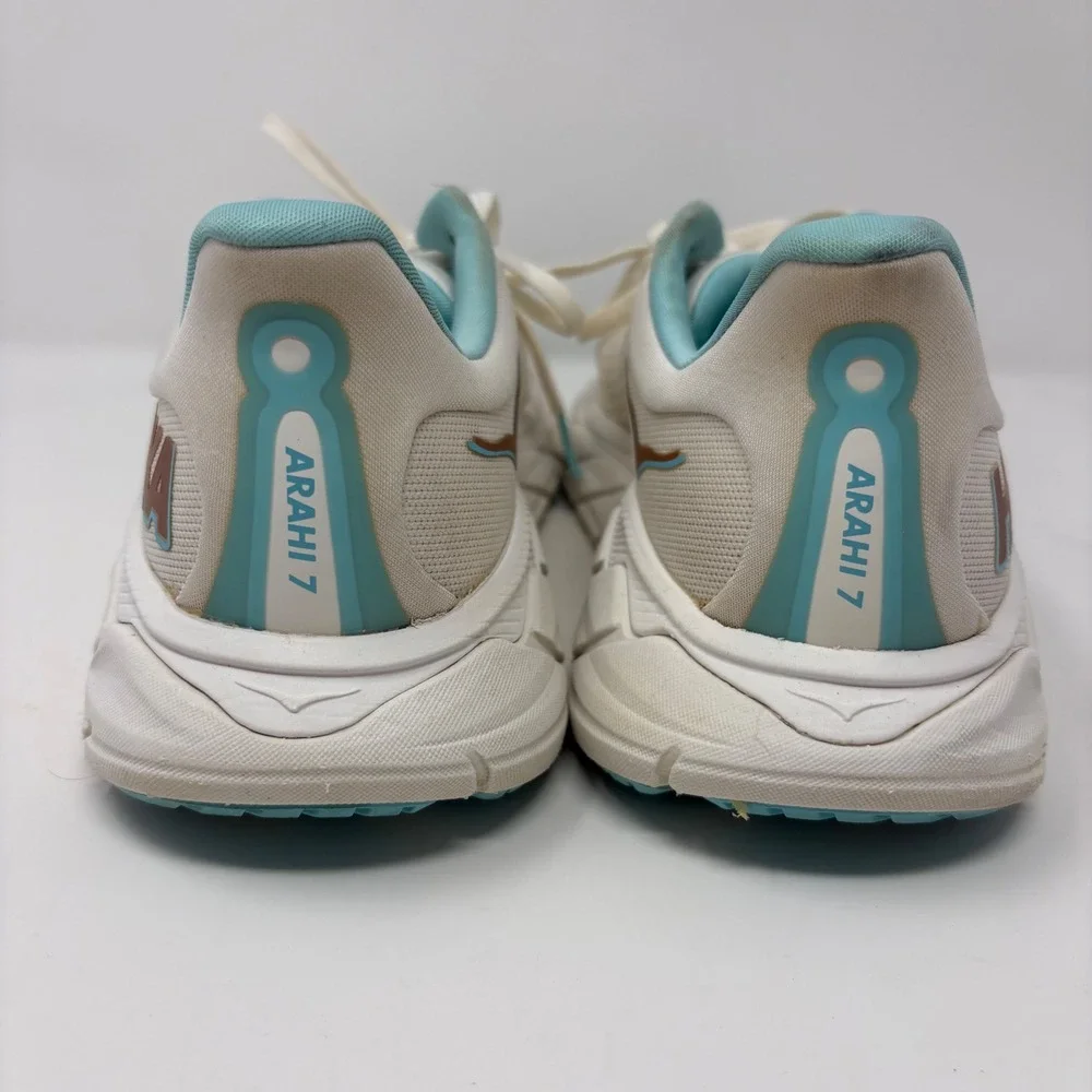 Hoka Arahi 7 Women's Size 8 Cream White Blue Running Shoes (1147851 FTRS)